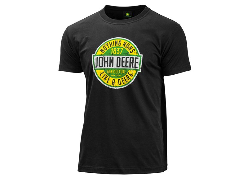 T-shirt zwart "Nothing runs like a deere"